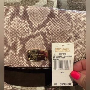 Michael Kors Bedford Snakeskin Crossbody and Shoulder bag